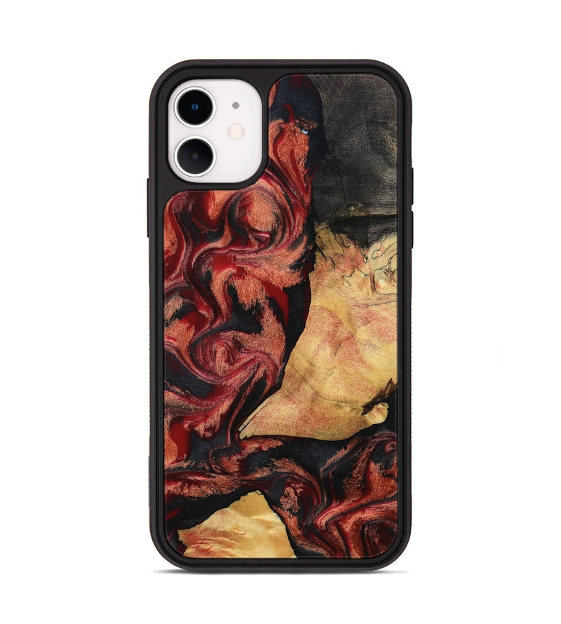 iPhone 11 Wood Phone Case - Cain (Red, 797171)