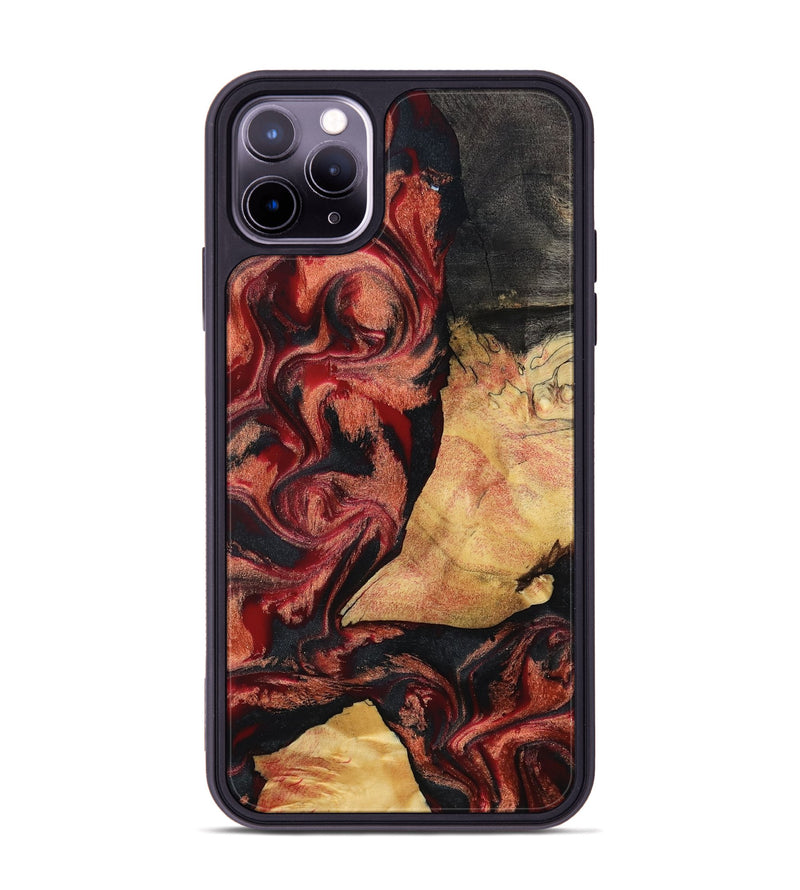 iPhone 11 Pro Max Wood Phone Case - Cain (Red, 797171)