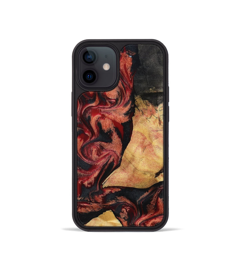 iPhone 12 mini Wood Phone Case - Cain (Red, 797171)