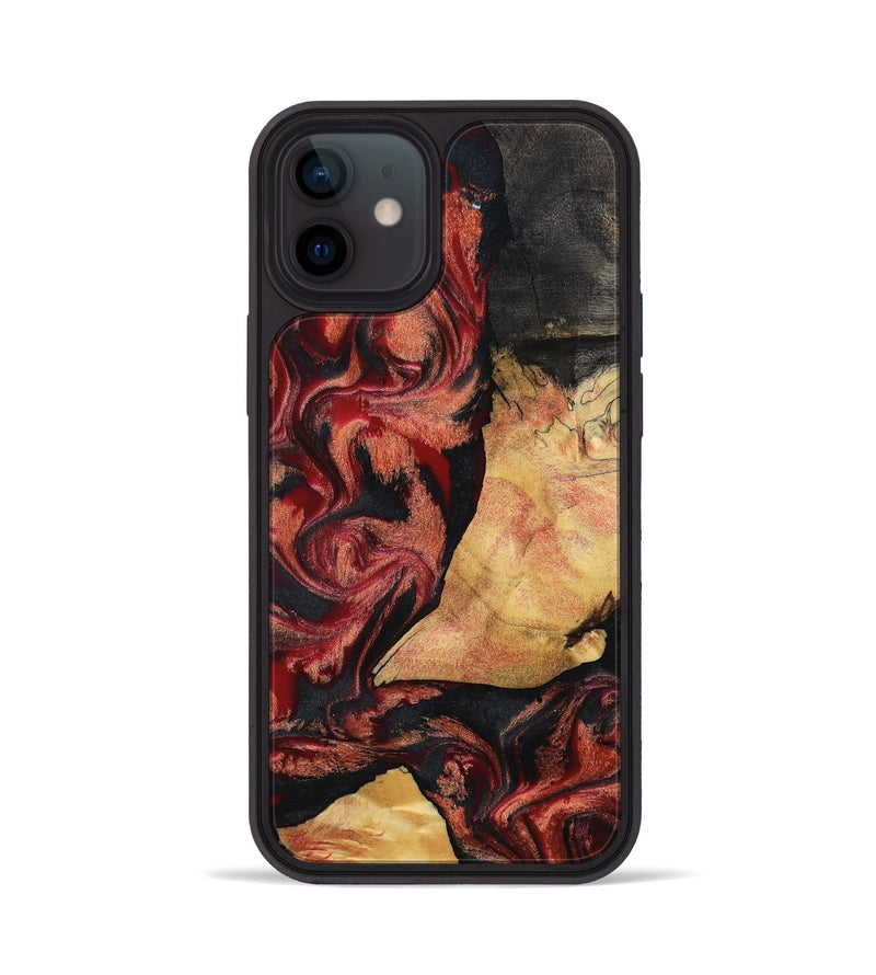 iPhone 12 Wood Phone Case - Cain (Red, 797171)