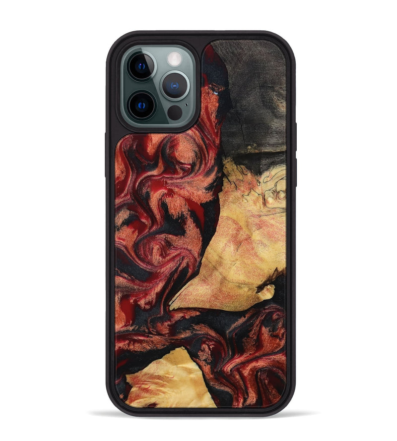 iPhone 12 Pro Max Wood Phone Case - Cain (Red, 797171)
