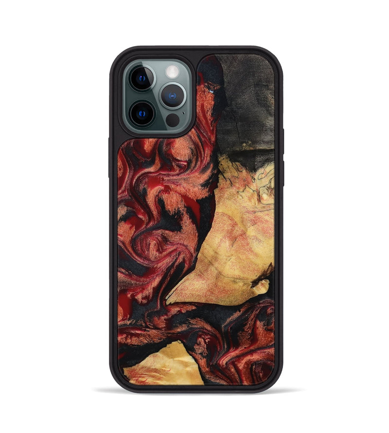 iPhone 12 Pro Wood Phone Case - Cain (Red, 797171)