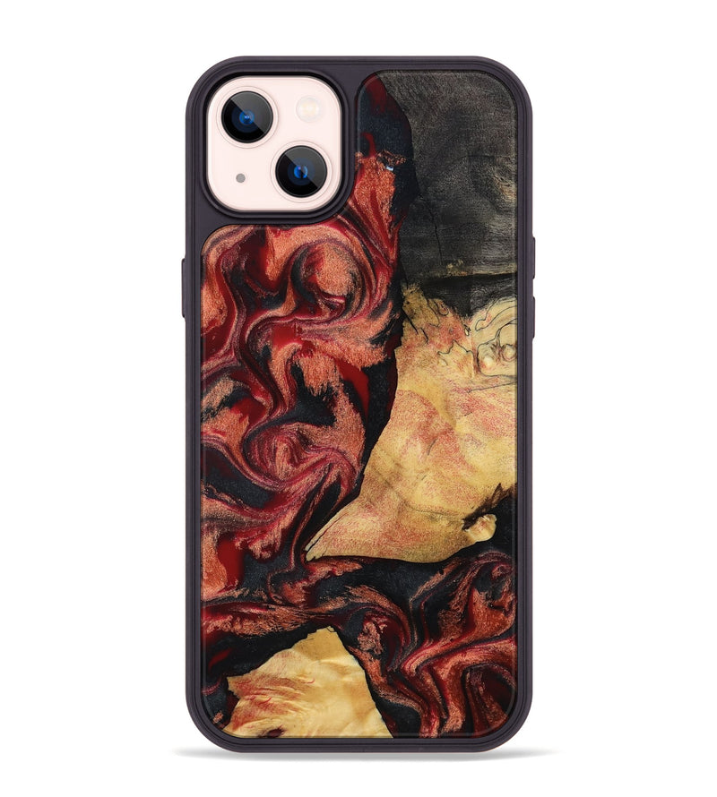 iPhone 14 Plus Wood Phone Case - Cain (Red, 797171)