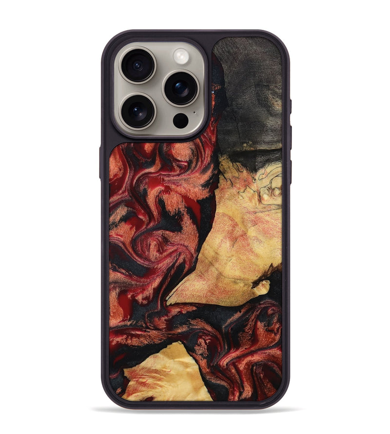 iPhone 15 Pro Max Wood Phone Case - Cain (Red, 797171)
