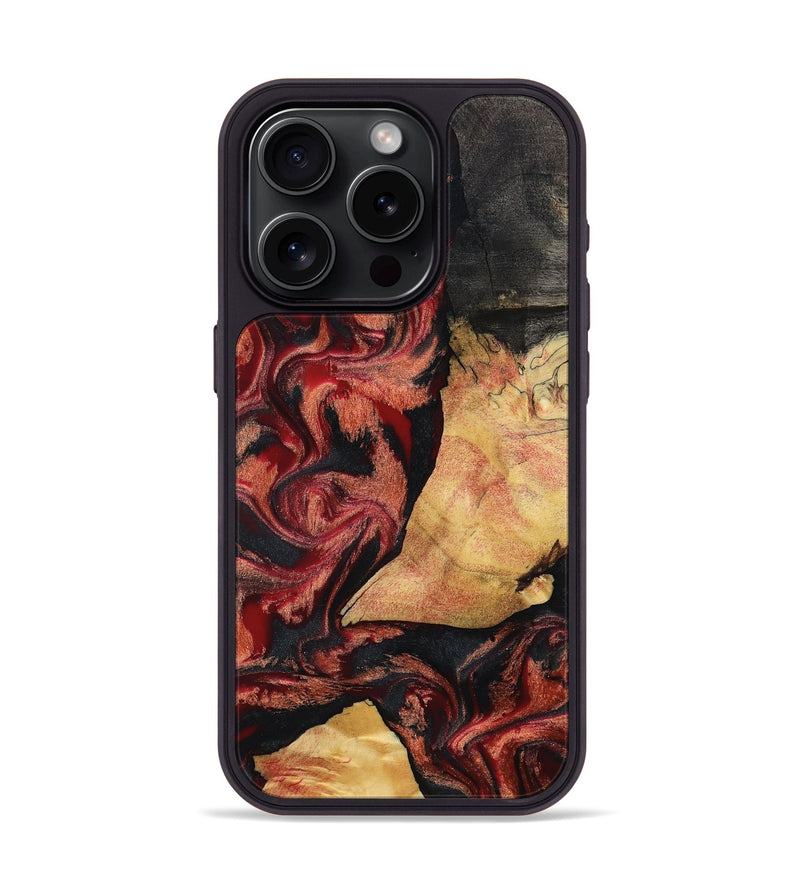 iPhone 15 Pro Wood Phone Case - Cain (Red, 797171)