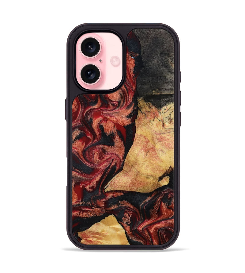 iPhone 16 Wood Phone Case - Cain (Red, 797171)