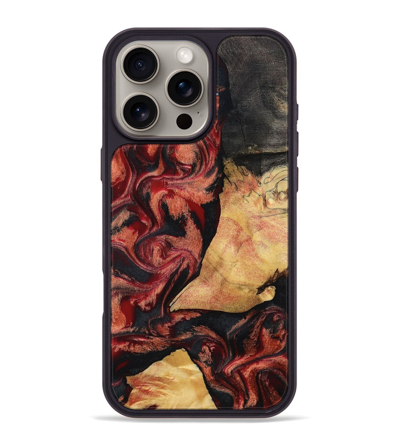 iPhone 16 Pro Max Wood Phone Case - Cain (Red, 797171)