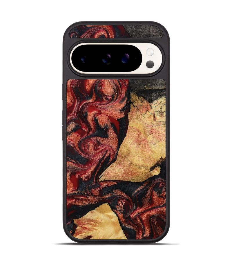 Pixel 9 Wood Phone Case - Cain (Red, 797171)