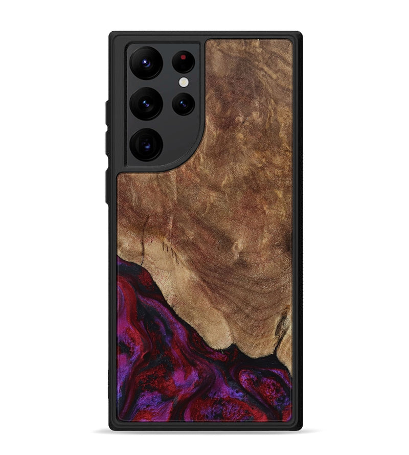 Galaxy S22 Ultra Wood Phone Case - Dino (Red, 797177)