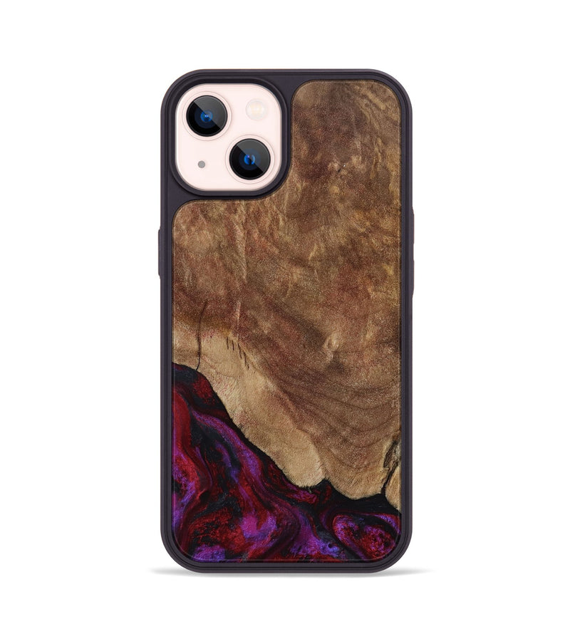iPhone 14 Wood Phone Case - Dino (Red, 797177)