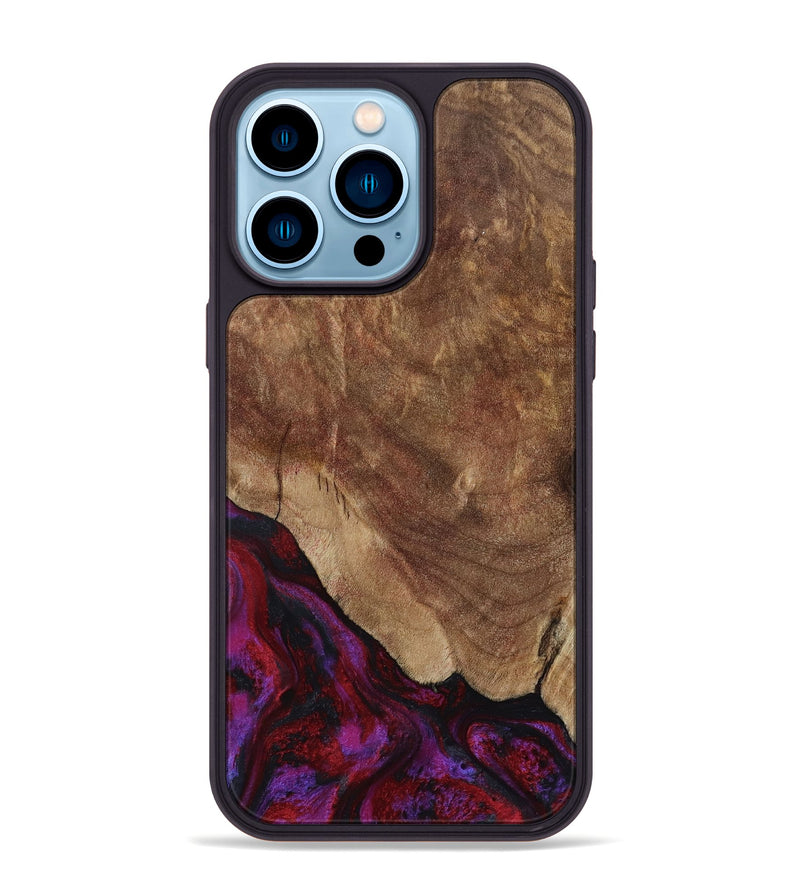 iPhone 14 Pro Max Wood Phone Case - Dino (Red, 797177)