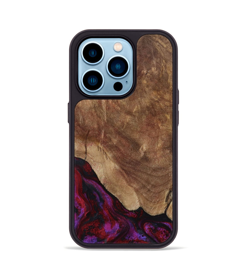 iPhone 14 Pro Wood Phone Case - Dino (Red, 797177)