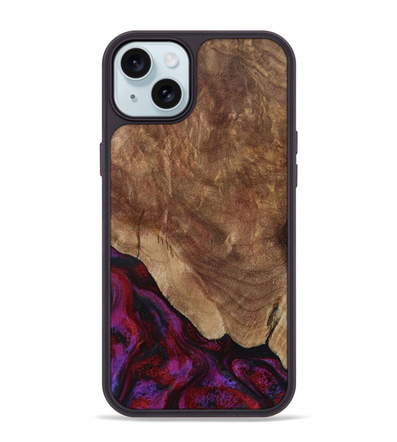 iPhone 15 Plus Wood Phone Case - Dino (Red, 797177)