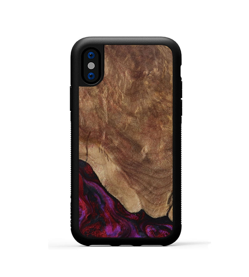 iPhone Xs Wood Phone Case - Dino (Red, 797177)