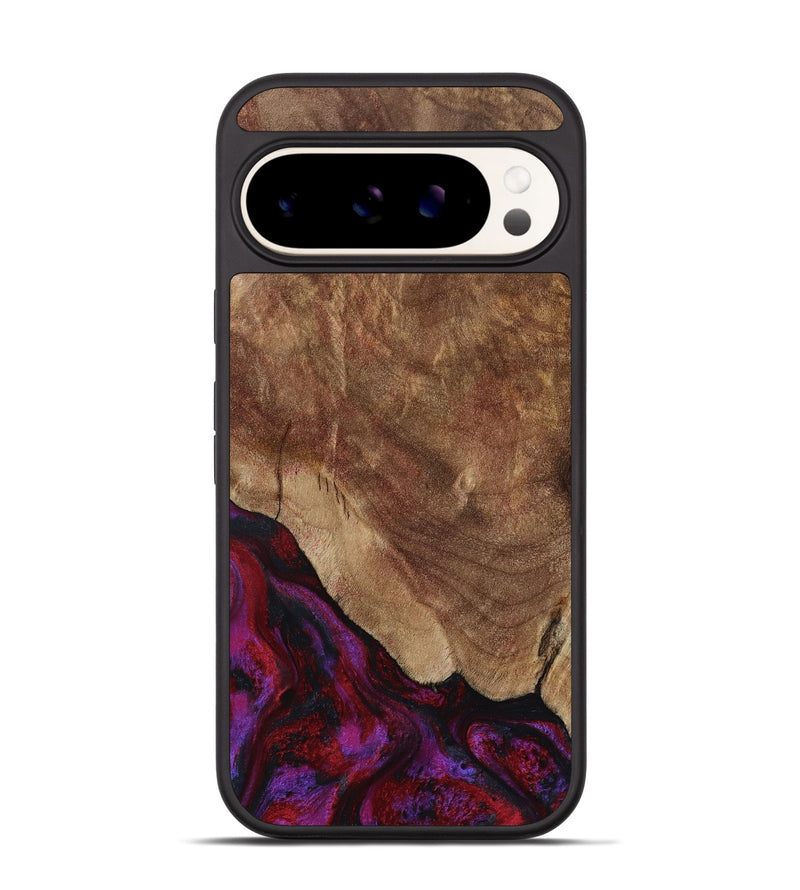 Pixel 9 Wood Phone Case - Dino (Red, 797177)