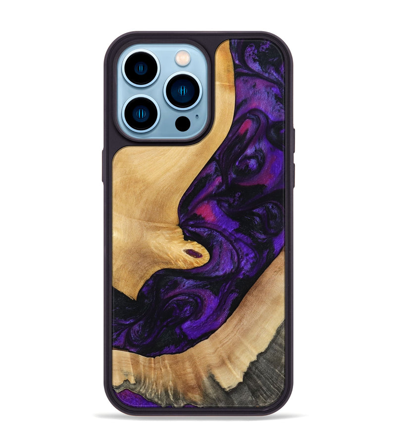 iPhone 14 Pro Max Wood Phone Case - Nichole (Purple, 797185)