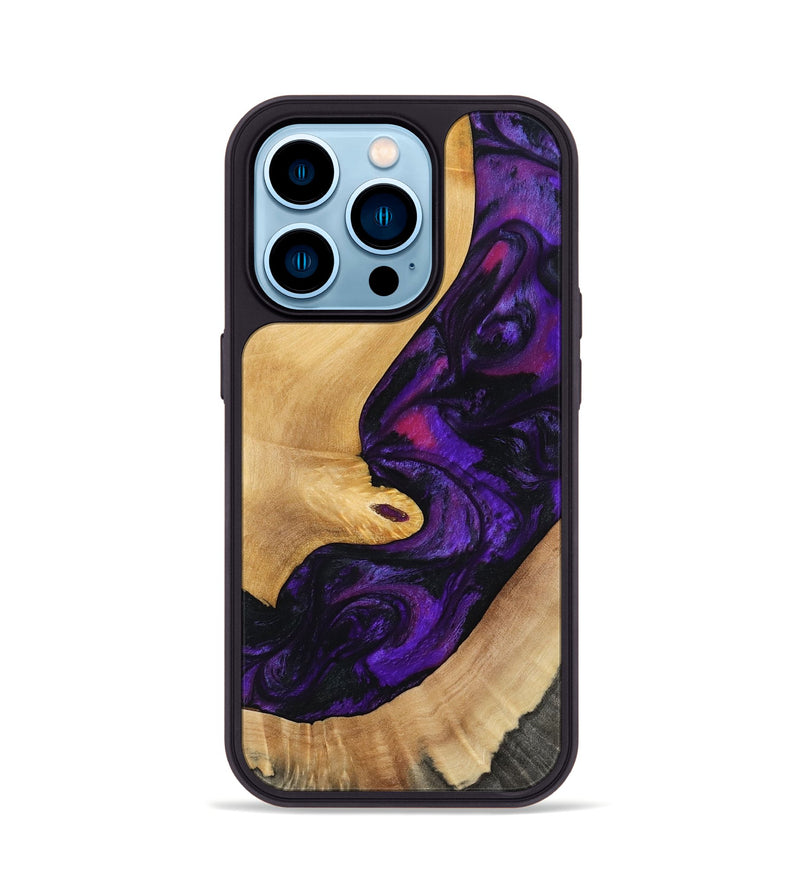 iPhone 14 Pro Wood Phone Case - Nichole (Purple, 797185)