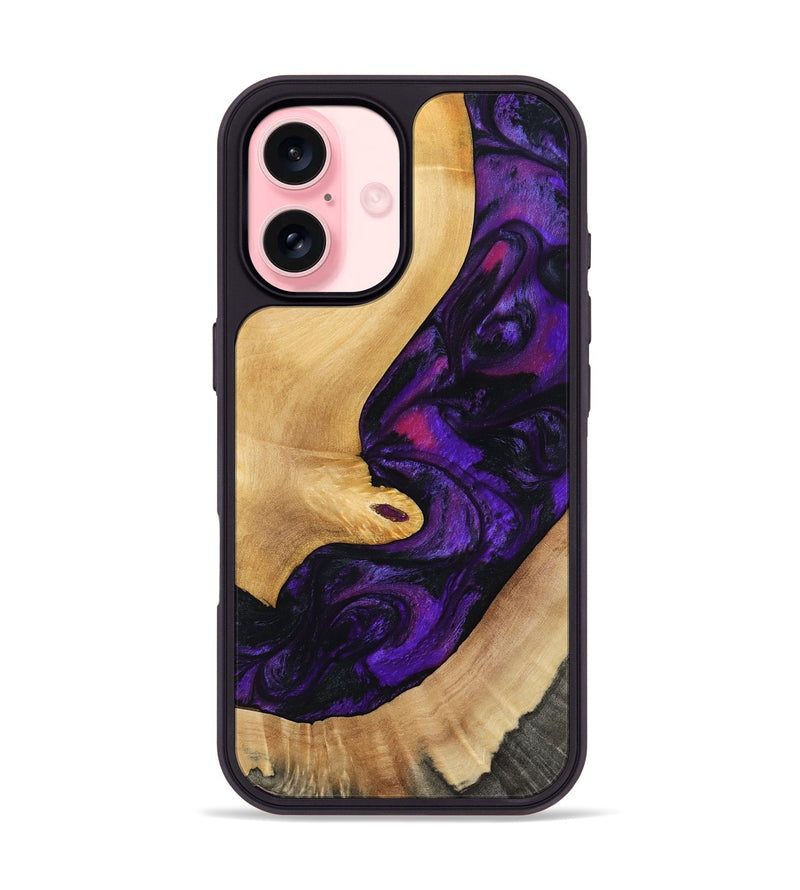 iPhone 16 Wood Phone Case - Nichole (Purple, 797185)