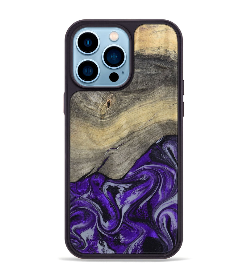 iPhone 14 Pro Max Wood Phone Case - Antoine (Purple, 797188)