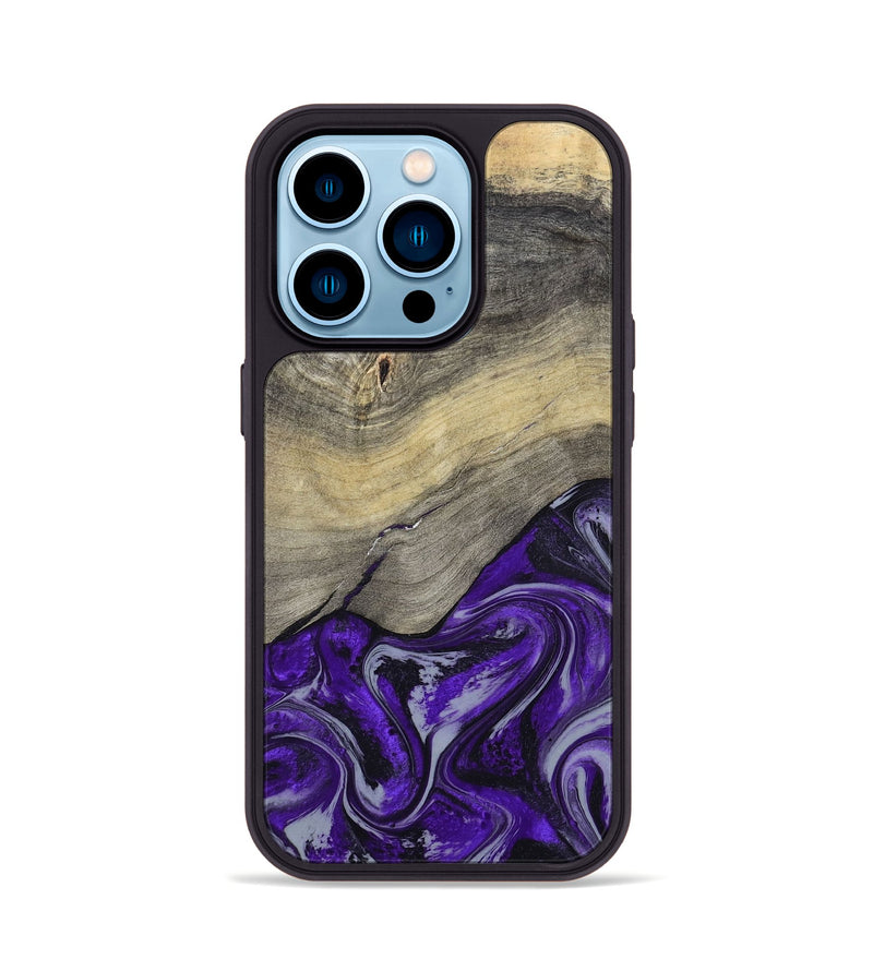 iPhone 14 Pro Wood Phone Case - Antoine (Purple, 797188)