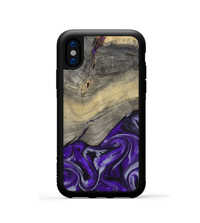 iPhone Xs Wood Phone Case - Antoine (Purple, 797188)