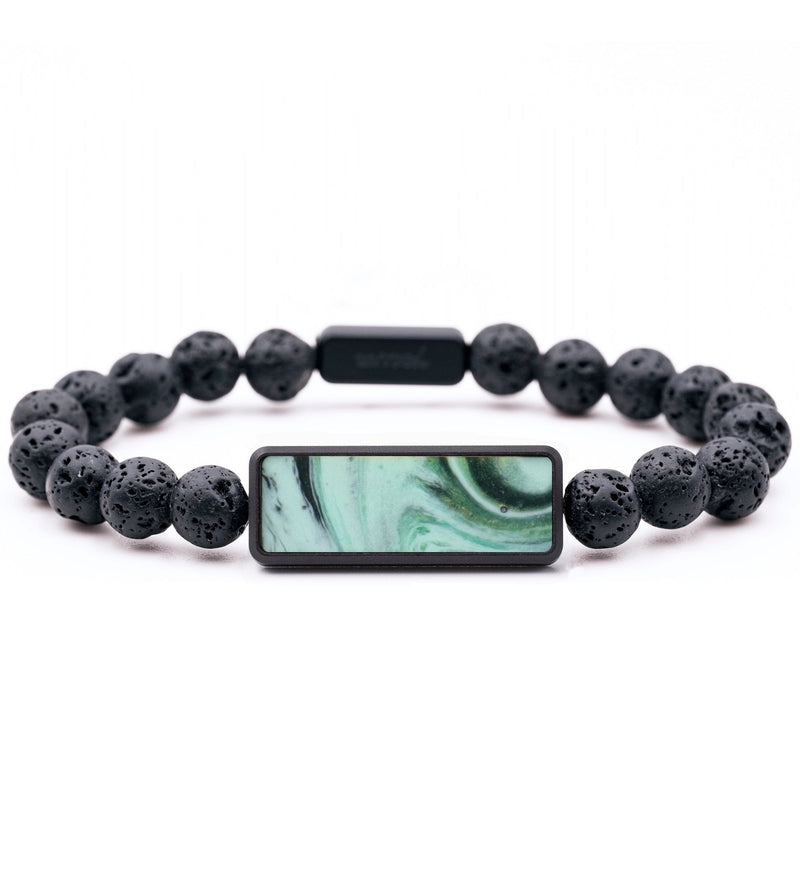 Lava Bead ResinArt Bracelet - Mabel (Green, 797207)