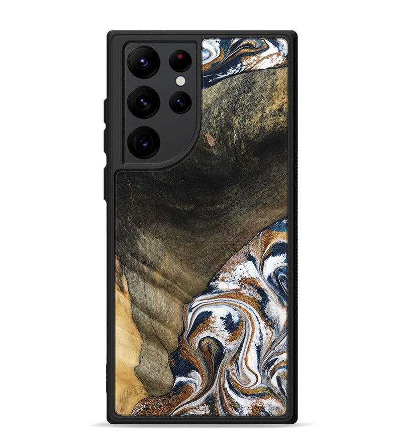 Galaxy S22 Ultra Wood Phone Case - Brisa (Teal & Gold, 797315)