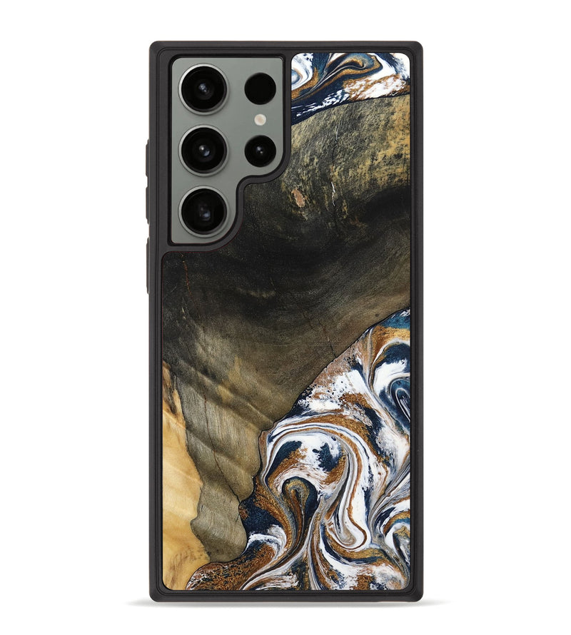 Galaxy S23 Ultra Wood Phone Case - Brisa (Teal & Gold, 797315)