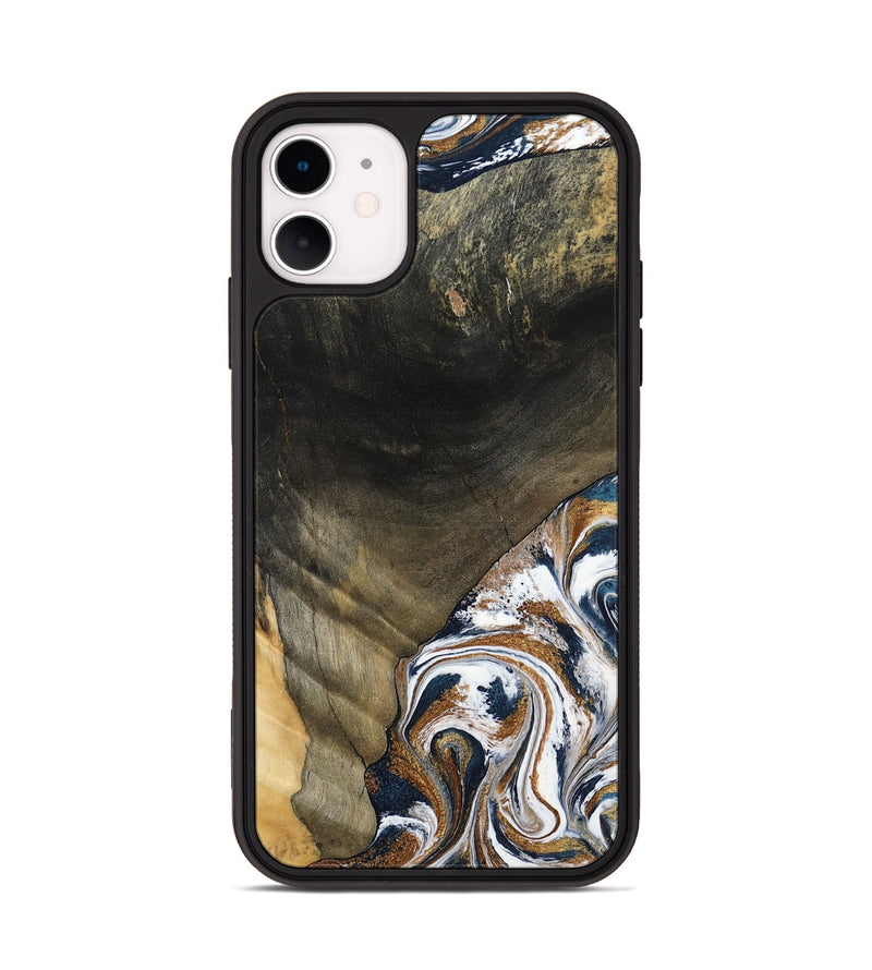 iPhone 11 Wood Phone Case - Brisa (Teal & Gold, 797315)