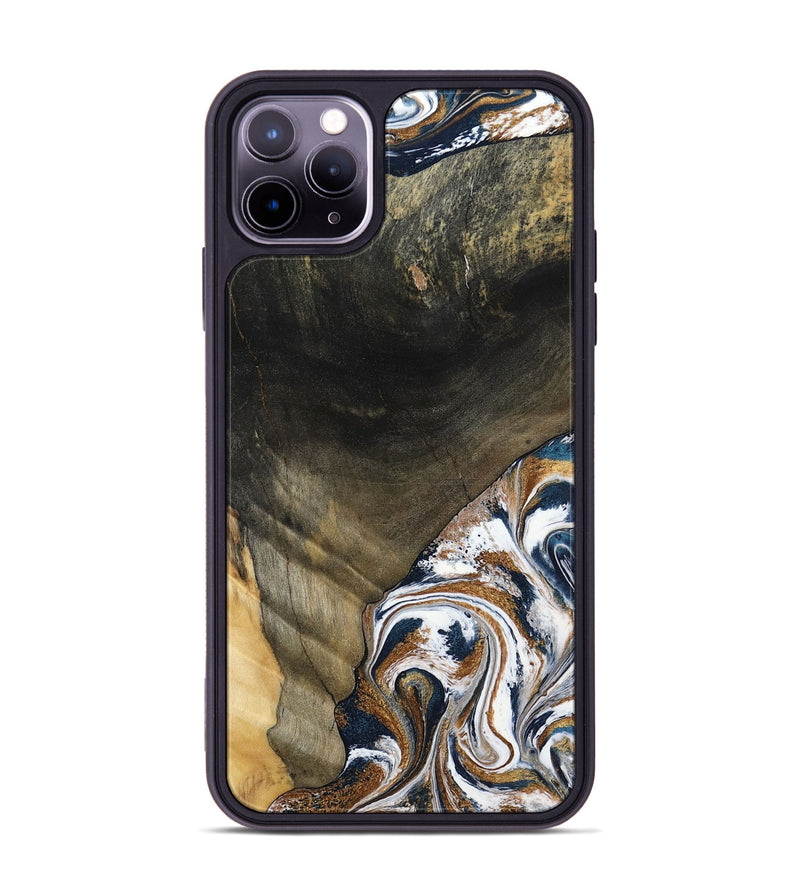 iPhone 11 Pro Max Wood Phone Case - Brisa (Teal & Gold, 797315)