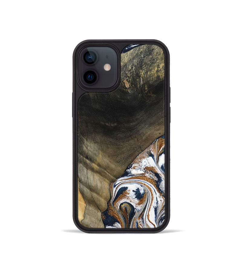 iPhone 12 mini Wood Phone Case - Brisa (Teal & Gold, 797315)