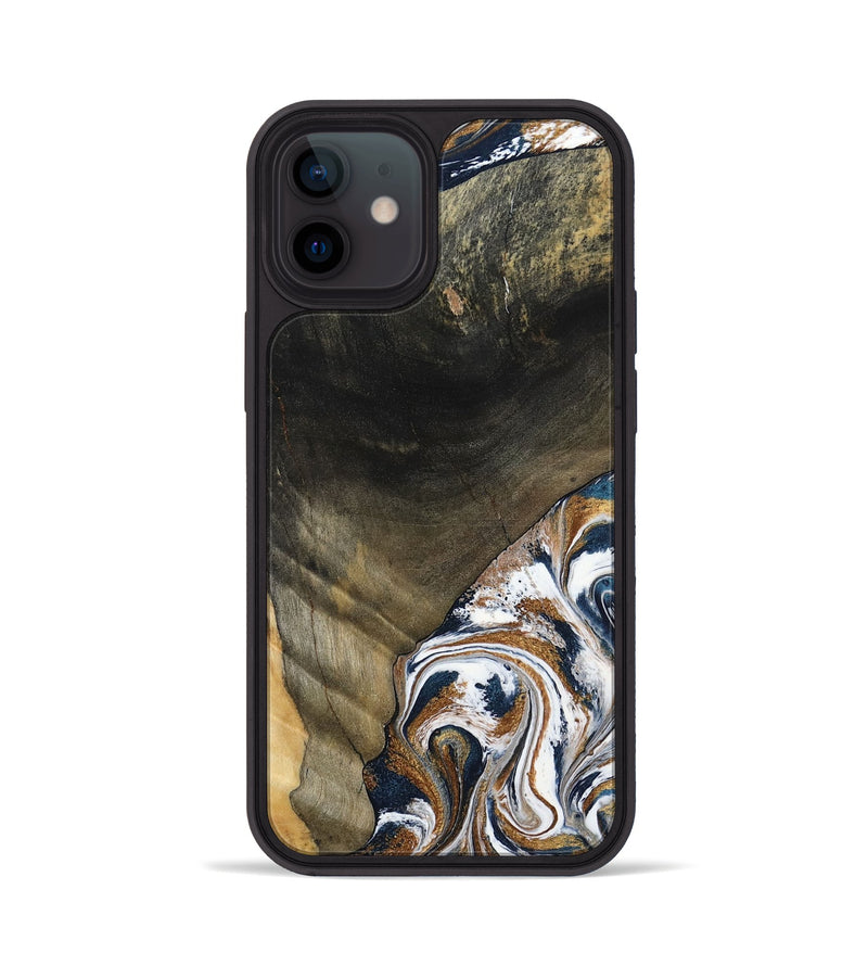 iPhone 12 Wood Phone Case - Brisa (Teal & Gold, 797315)