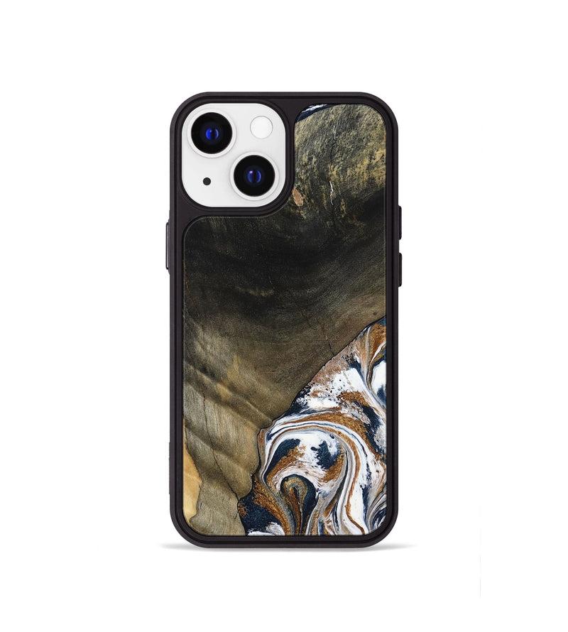 iPhone 13 mini Wood Phone Case - Brisa (Teal & Gold, 797315)