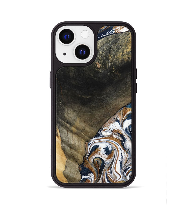 iPhone 13 Wood Phone Case - Brisa (Teal & Gold, 797315)