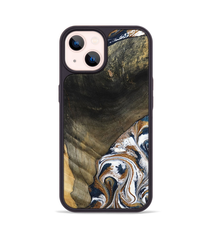 iPhone 14 Wood Phone Case - Brisa (Teal & Gold, 797315)