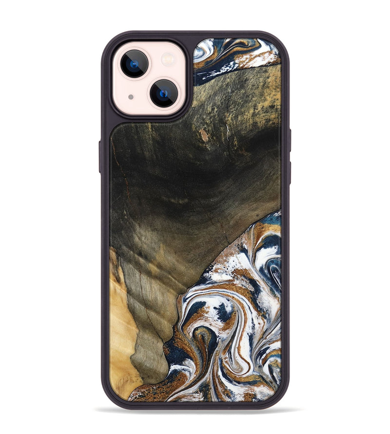 iPhone 14 Plus Wood Phone Case - Brisa (Teal & Gold, 797315)