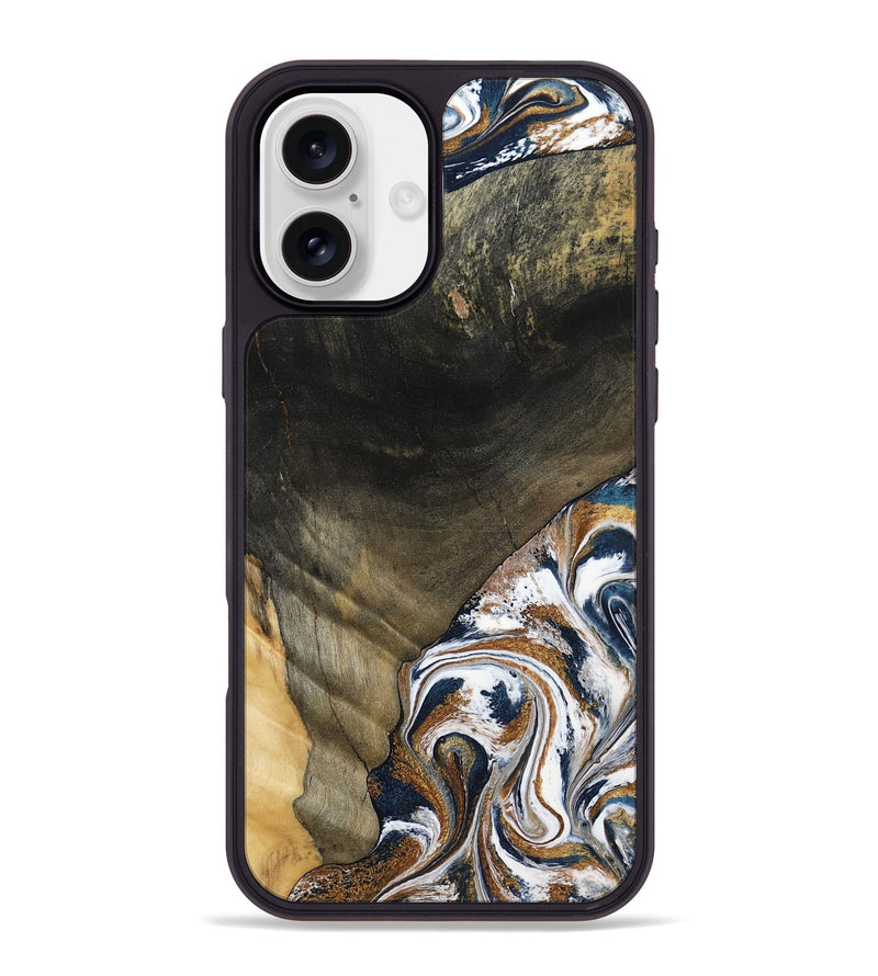iPhone 16 Plus Wood Phone Case - Brisa (Teal & Gold, 797315)