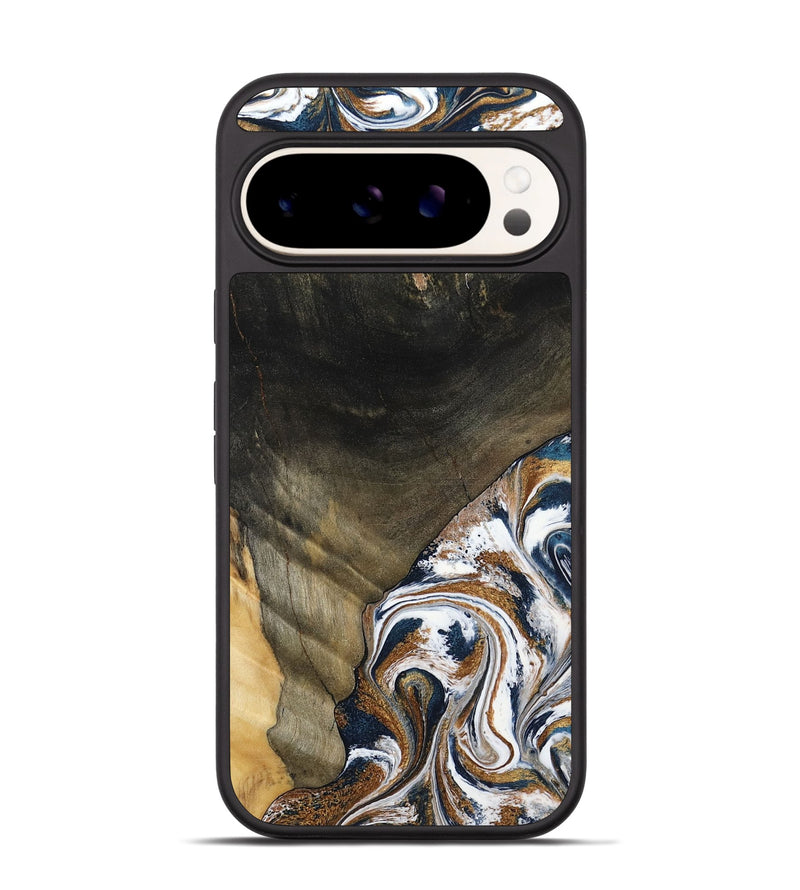 Pixel 9 Pro Wood Phone Case - Brisa (Teal & Gold, 797315)