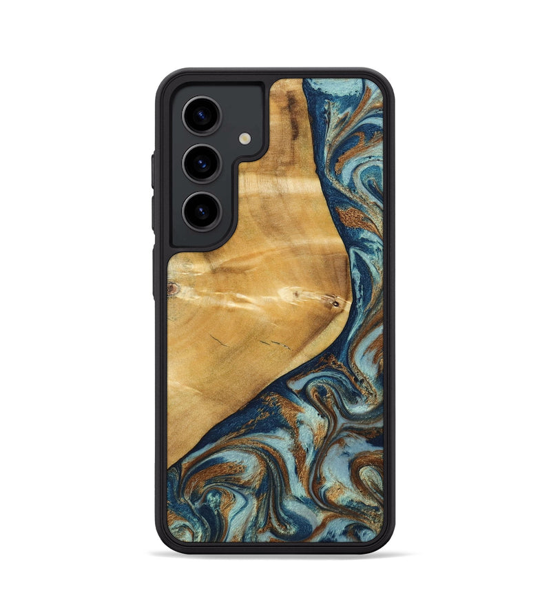 Galaxy S24 Wood Phone Case - Ephriam (Teal & Gold, 797318)