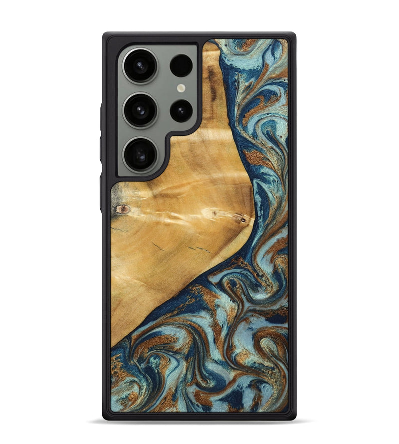 Galaxy S24 Ultra Wood Phone Case - Ephriam (Teal & Gold, 797318)