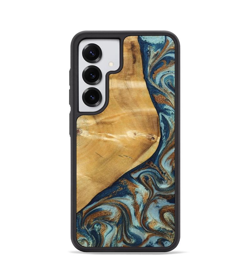 Galaxy S25 Wood Phone Case - Ephriam (Teal & Gold, 797318)