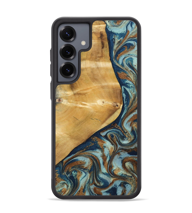 Galaxy S25 Plus Wood Phone Case - Ephriam (Teal & Gold, 797318)