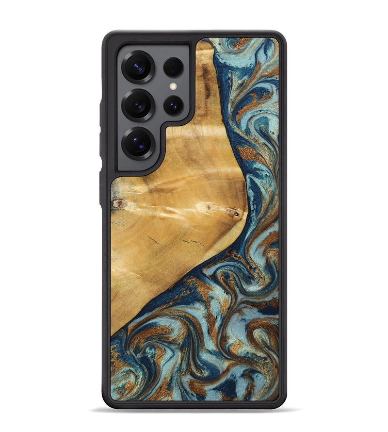 Galaxy S25 Ultra Wood Phone Case - Ephriam (Teal & Gold, 797318)