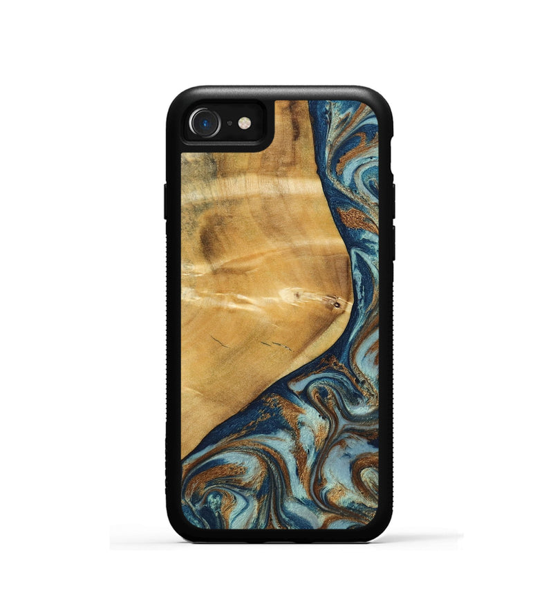 iPhone SE Wood Phone Case - Ephriam (Teal & Gold, 797318)
