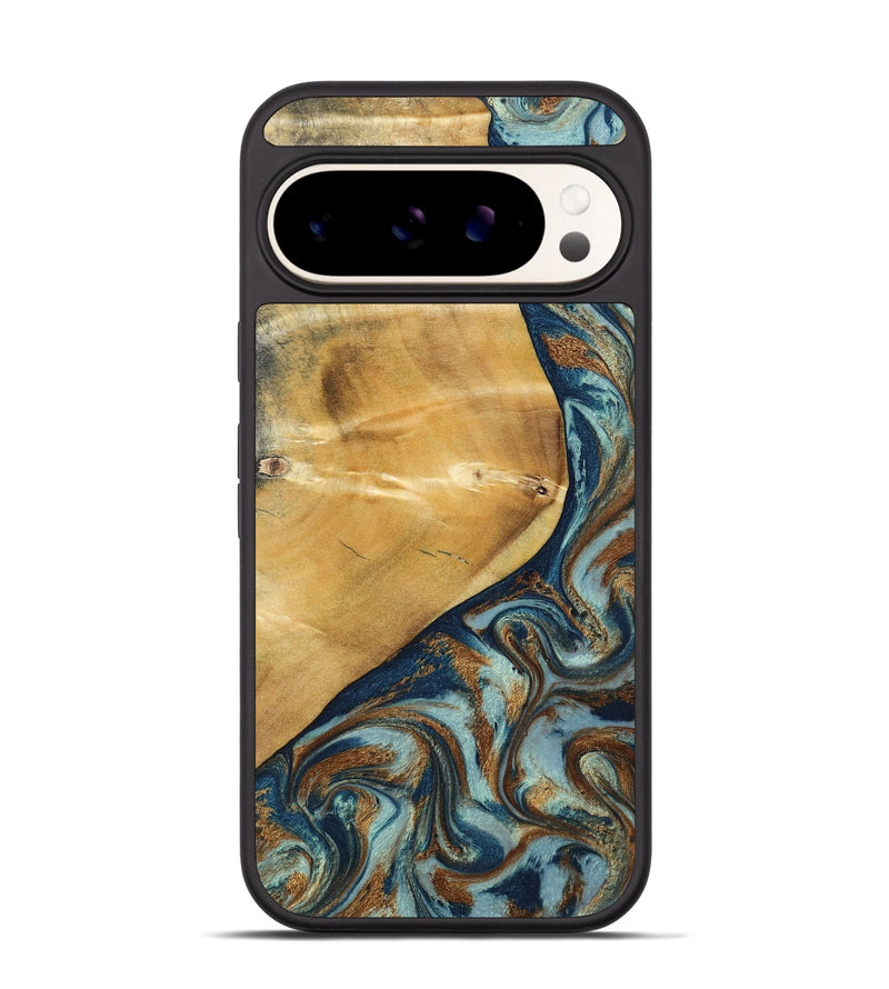 Pixel 9 Pro Wood Phone Case - Ephriam (Teal & Gold, 797318)