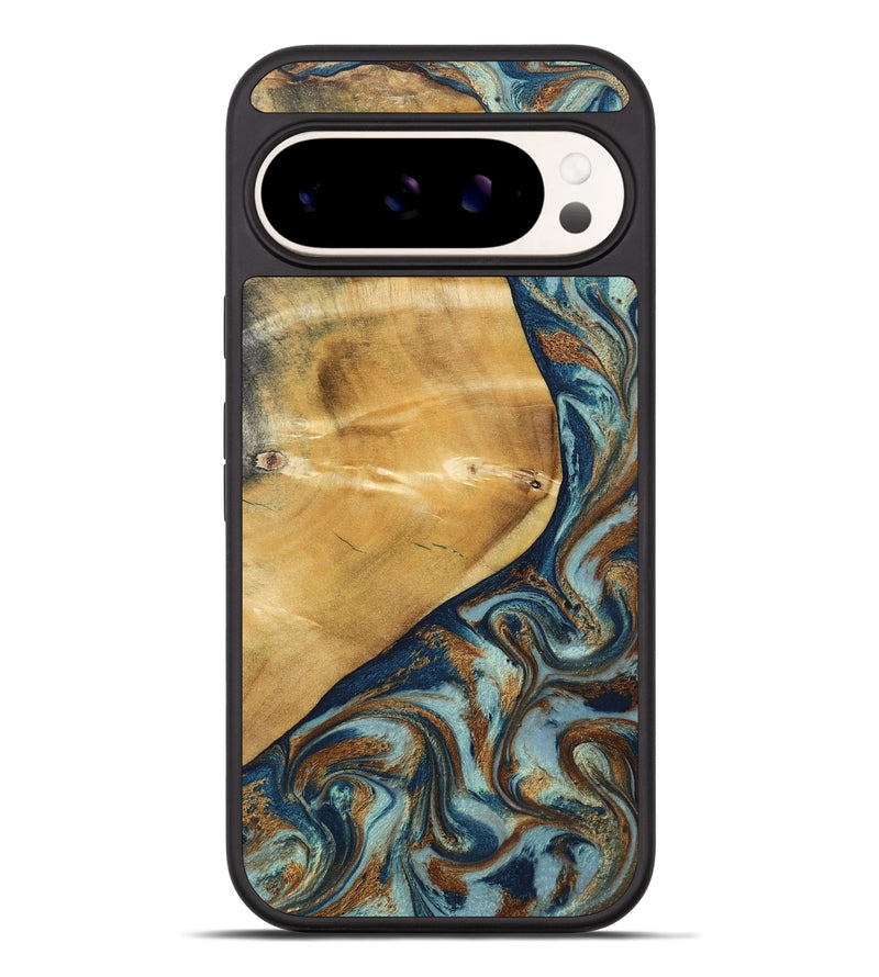 Pixel 9 Pro XL Wood Phone Case - Ephriam (Teal & Gold, 797318)