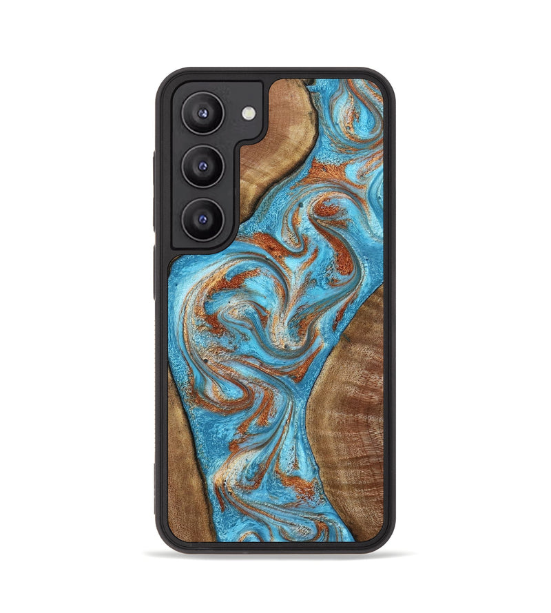Galaxy S23 Wood Phone Case - Janay (Teal & Gold, 797321)