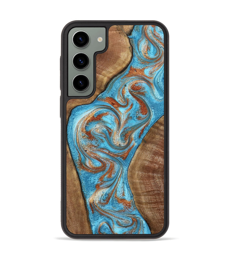 Galaxy S23 Plus Wood Phone Case - Janay (Teal & Gold, 797321)
