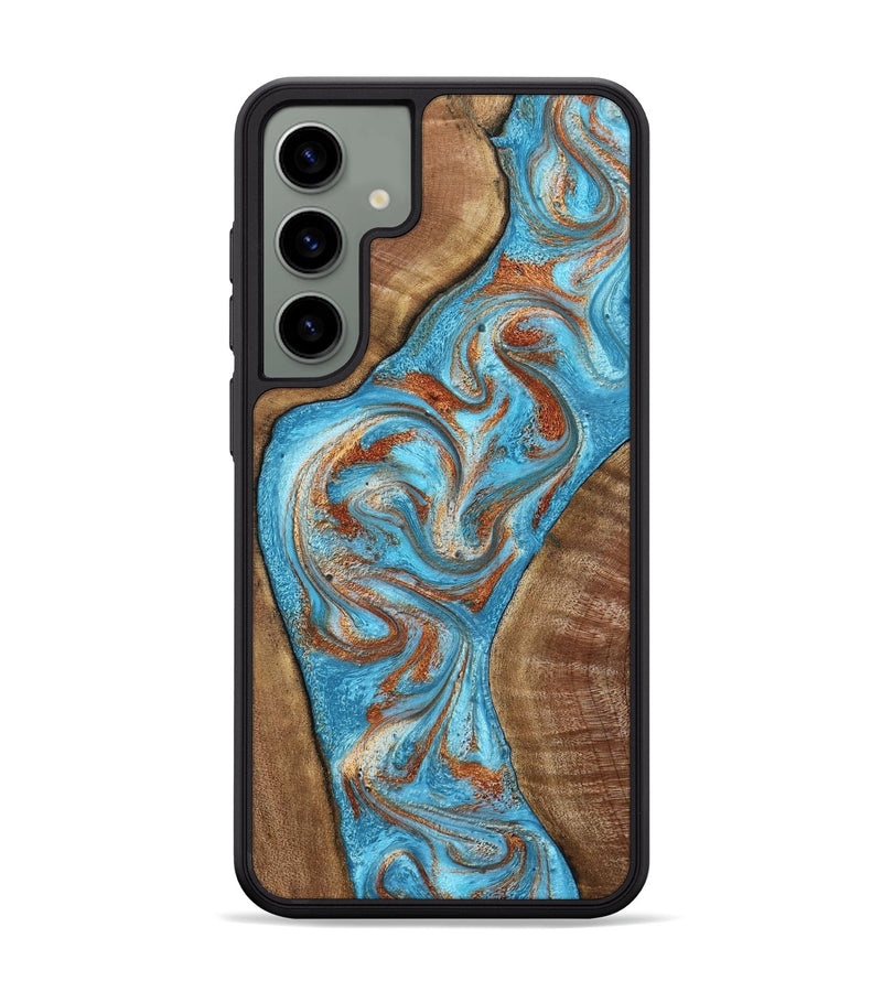 Galaxy S24 Plus Wood Phone Case - Janay (Teal & Gold, 797321)