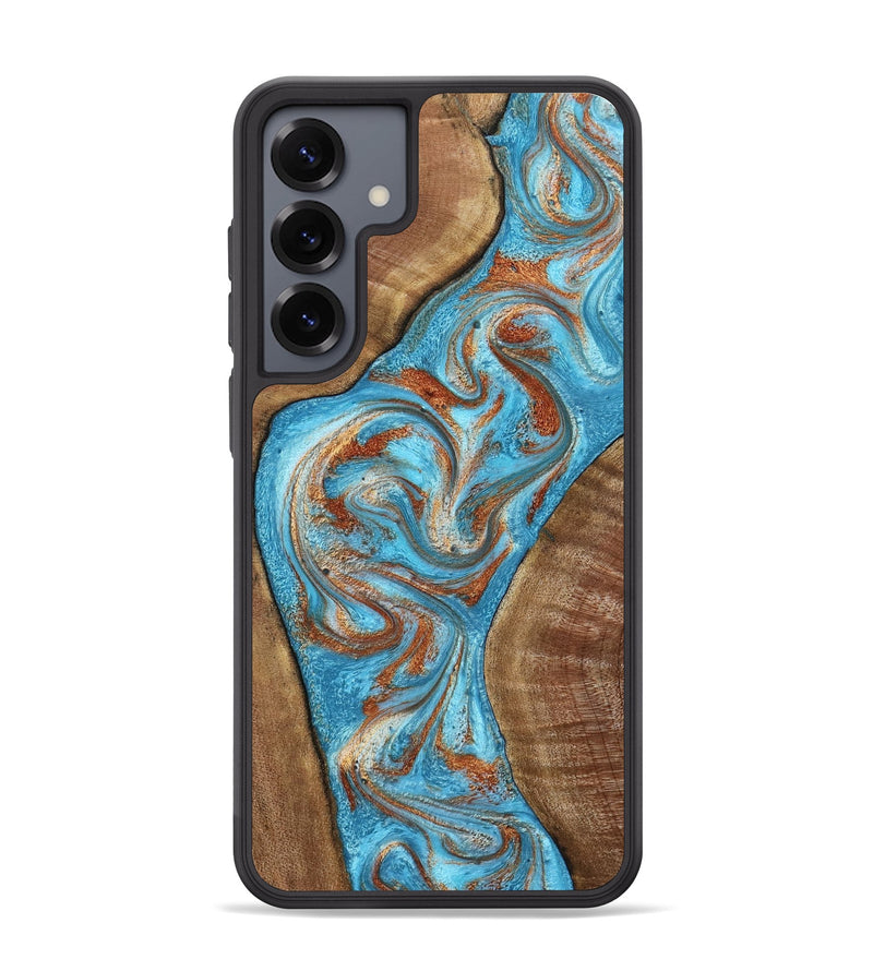 Galaxy S25 Plus Wood Phone Case - Janay (Teal & Gold, 797321)